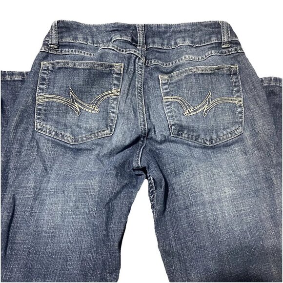 Women's Wrangler Blue Western Rodeo Bootcut Jeans 5x32 - Picture 4 of 4